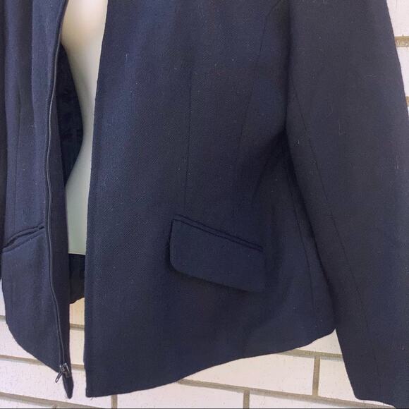 Sag Harbor 100% wool black zipper lined blazer jacket with front pocket-size 10 - Picture 6 of 12